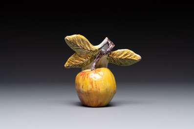 A collection of six polychrome Dutch Delft hanging fruits, 18th C.