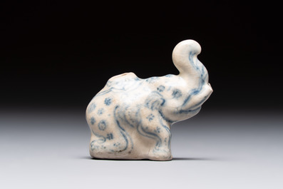 An Annamese or Vietnamese blue and white elephant-form water dropper, 15/16th C.