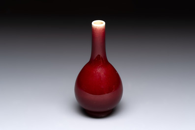 A Chinese sang-de-boeuf bottle vase, 19/20th C.