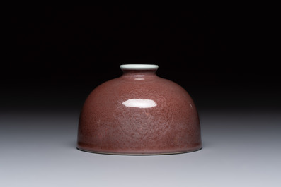 A fine Chinese peachbloom-glazed waterpot or taibaizun, Kangxi mark and of the period