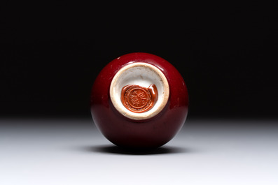 A Chinese sang-de-boeuf bottle vase, 19/20th C.