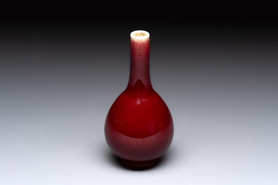 A Chinese sang-de-boeuf bottle vase, 19/20th C.