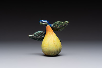 A collection of six polychrome Dutch Delft hanging fruits, 18th C.