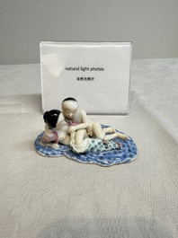 A fine Chinese famille rose 'erotic' group, 19/20th C.