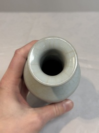A Chinese Longquan celadon mallet-shaped vase, probably Southern Song