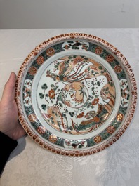 A Chinese famille verte 'phoenixes' dish, Kangxi