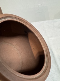 A large Chinese Yixing stoneware teapot and cover, Kangxi