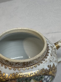 A Chinese Canton famille rose 'mandarin subject' teapot, Qianlong