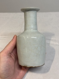 A Chinese Longquan celadon mallet-shaped vase, probably Southern Song