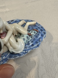 A fine Chinese famille rose 'erotic' group, 19/20th C.