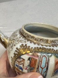 A Chinese Canton famille rose 'mandarin subject' teapot, Qianlong