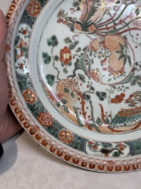 A Chinese famille verte 'phoenixes' dish, Kangxi