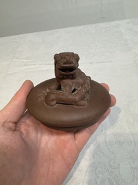 A large Chinese Yixing stoneware teapot and cover, Kangxi
