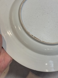 A pair of Chinese famille rose 'antiquities' dishes, Yongzheng