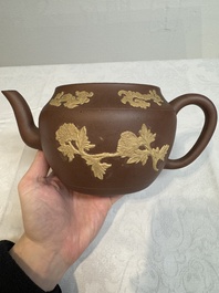 A large Chinese Yixing stoneware teapot and cover, Kangxi