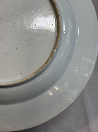 A pair of Chinese famille rose 'antiquities' dishes, Yongzheng