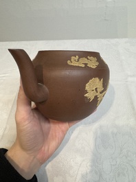 A large Chinese Yixing stoneware teapot and cover, Kangxi