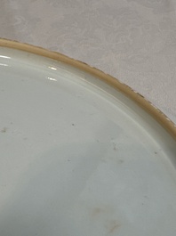 A Chinese famille verte 'He Lu Tong Chun 鶴鹿同春' dish, Kangxi/Yongzheng