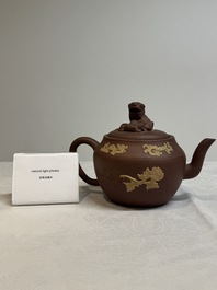 A large Chinese Yixing stoneware teapot and cover, Kangxi