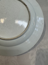A pair of Chinese famille rose 'antiquities' dishes, Yongzheng