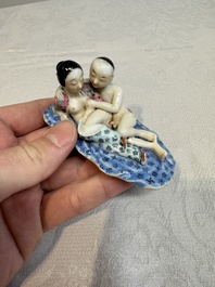 A fine Chinese famille rose 'erotic' group, 19/20th C.