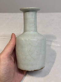 A Chinese Longquan celadon mallet-shaped vase, probably Southern Song