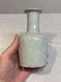 A Chinese Longquan celadon mallet-shaped vase, probably Southern Song
