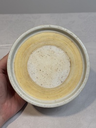 A Chinese grisaille 'mountainous river landscape' brush washer, 19/20th C.