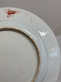 A Chinese famille verte 'He Lu Tong Chun 鶴鹿同春' dish, Kangxi/Yongzheng