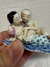 A fine Chinese famille rose 'erotic' group, 19/20th C.