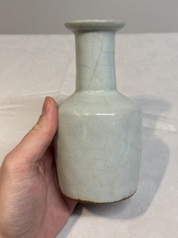 A Chinese Longquan celadon mallet-shaped vase, probably Southern Song