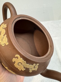 A large Chinese Yixing stoneware teapot and cover, Kangxi