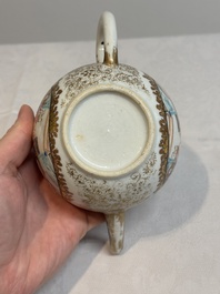 A Chinese Canton famille rose 'mandarin subject' teapot, Qianlong