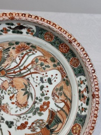 A Chinese famille verte 'phoenixes' dish, Kangxi