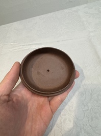 A large Chinese Yixing stoneware teapot and cover, Kangxi