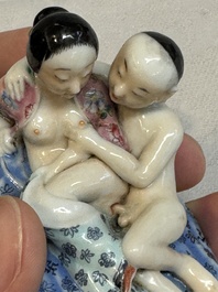 A fine Chinese famille rose 'erotic' group, 19/20th C.