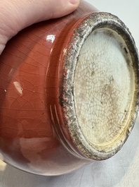 A Chinese copper-red-glazed vase, 18/19th C.