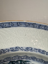A Chinese doucai 'bird and flowering branches' dish, Yongzheng