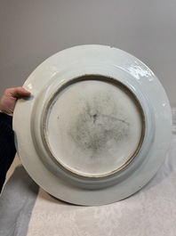A large Chinese famille verte armorial 'Provinces' dish with the arms of Henegouw, Kangxi