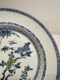 A Chinese doucai 'bird and flowering branches' dish, Yongzheng