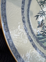 A Chinese doucai 'bird and flowering branches' dish, Yongzheng