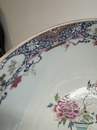 A Chinese famille rose 'antiquities' punch bowl, Qianlong