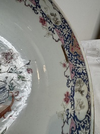 A Chinese famille rose 'antiquities' punch bowl, Qianlong