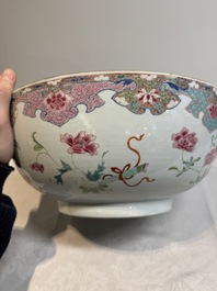 A Chinese famille rose 'antiquities' punch bowl, Qianlong