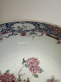 A Chinese famille rose 'antiquities' punch bowl, Qianlong