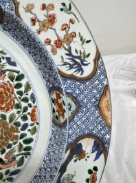 A large Chinese famille verte armorial 'Provinces' dish with the arms of Henegouw, Kangxi