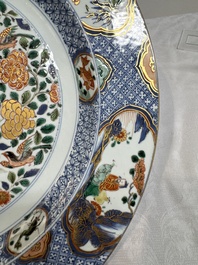 A large Chinese famille verte armorial 'Provinces' dish with the arms of Henegouw, Kangxi