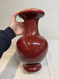 A Chinese sang-de-boeuf vase, 19th C.