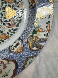 A large Chinese famille verte armorial 'Provinces' dish with the arms of Henegouw, Kangxi