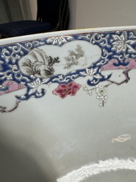 A Chinese famille rose 'antiquities' punch bowl, Qianlong